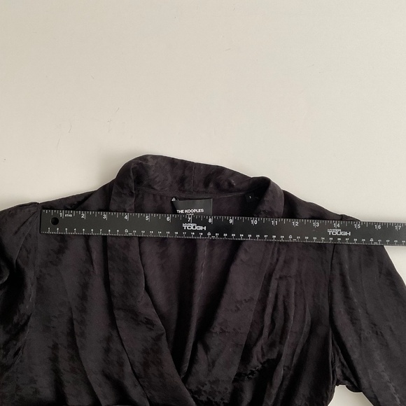 The Kooples Twisty Houndstooth Jacquard Dress SzL Black Luxury Edgy Elegant Chic - Picture 9 of 12